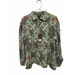 Wrangler Women's Small Retro Paisley Western Snap Button Peplum Blouse